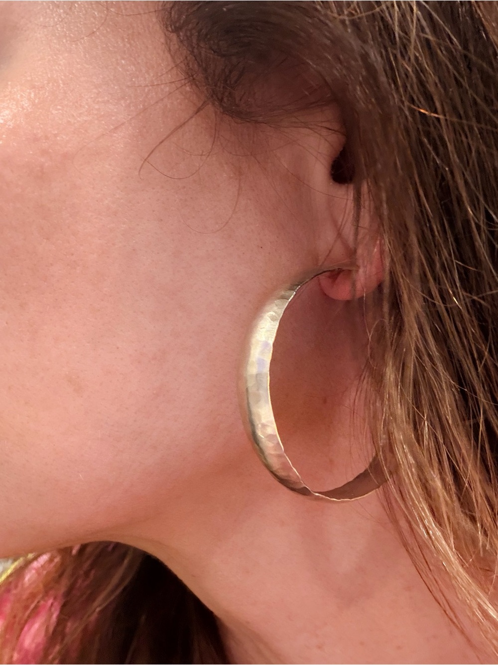 Sarah Briggs - sterling silver hammered hoops